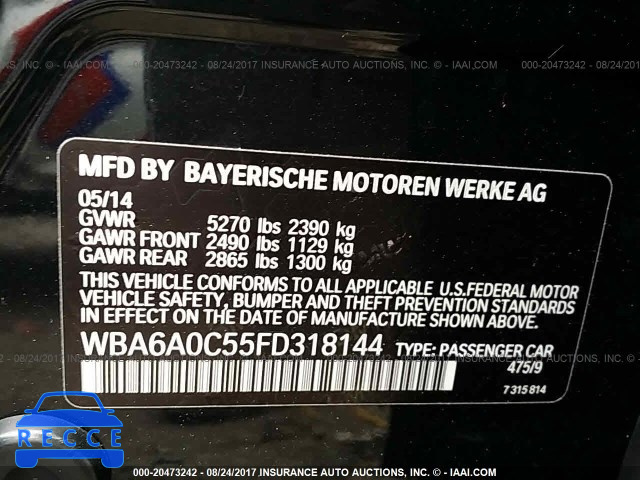 2015 BMW 640 WBA6A0C55FD318144 зображення 8