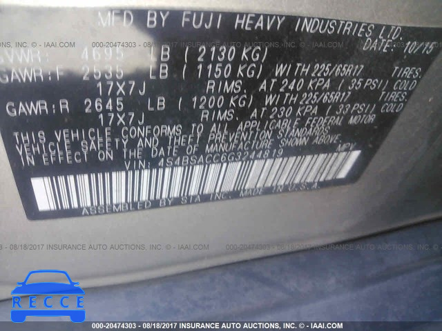 2016 Subaru Outback 4S4BSACC6G3244819 image 8