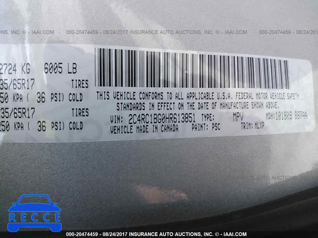 2017 CHRYSLER PACIFICA 2C4RC1BG0HR613851 image 8