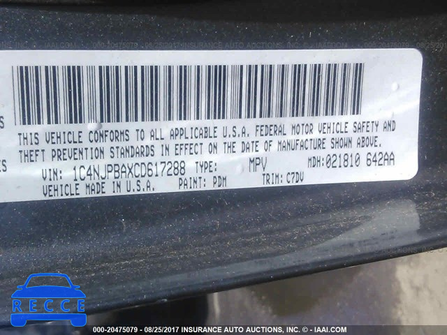 2012 Jeep Patriot SPORT 1C4NJPBAXCD617288 image 8