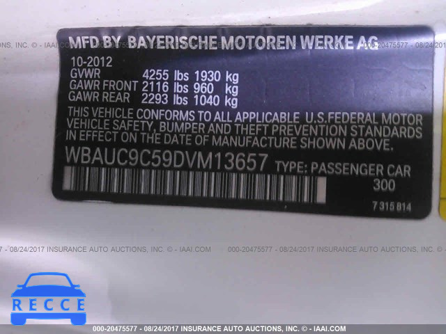 2013 BMW 135 I/IS WBAUC9C59DVM13657 зображення 8