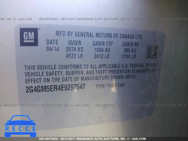 2014 Buick Regal PREMIUM 2G4GM5ER4E9297547 image 8