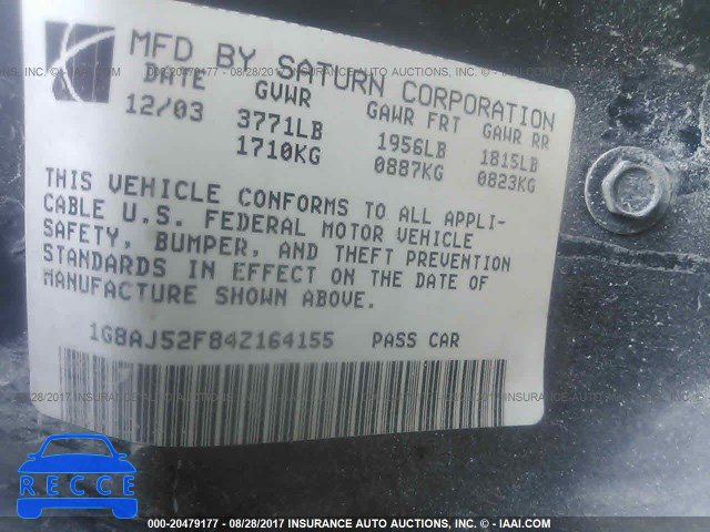 2004 Saturn ION LEVEL 2 1G8AJ52F84Z164155 image 8