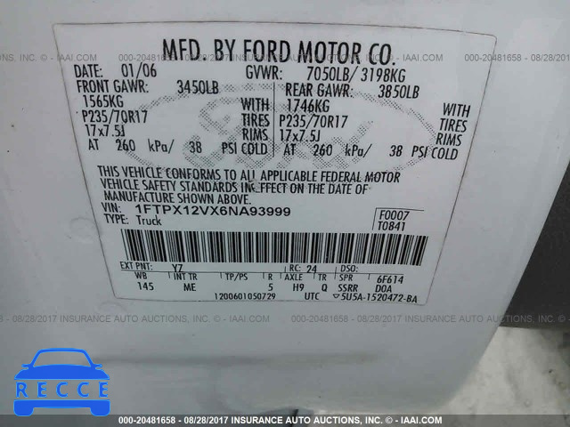 2006 Ford F150 1FTPX12VX6NA93999 image 8