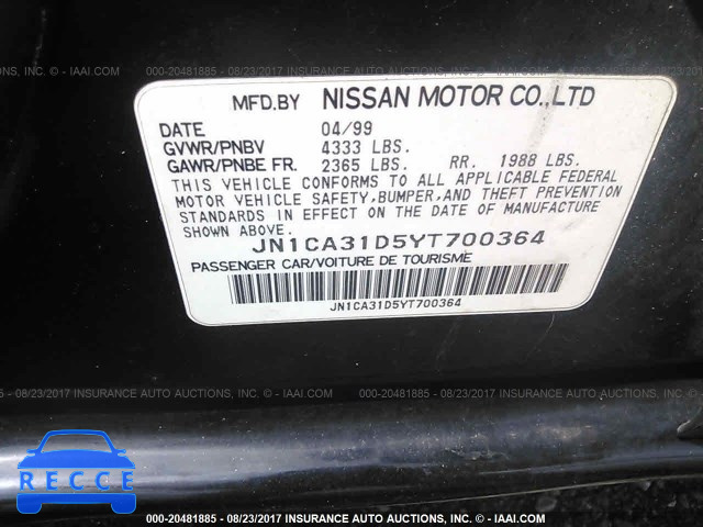 2000 Nissan Maxima GLE/GXE/SE JN1CA31D5YT700364 image 8