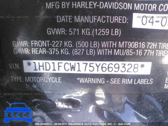 2005 Harley-davidson FLHTCUI 1HD1FCW175Y669328 зображення 9