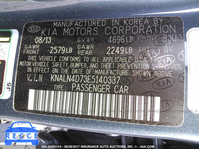 2014 KIA Cadenza PREMIUM/LIMITED KNALN4D73E5140337 image 8