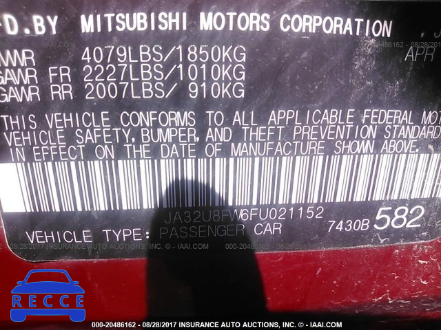 2015 Mitsubishi Lancer JA32U8FW6FU021152 image 8