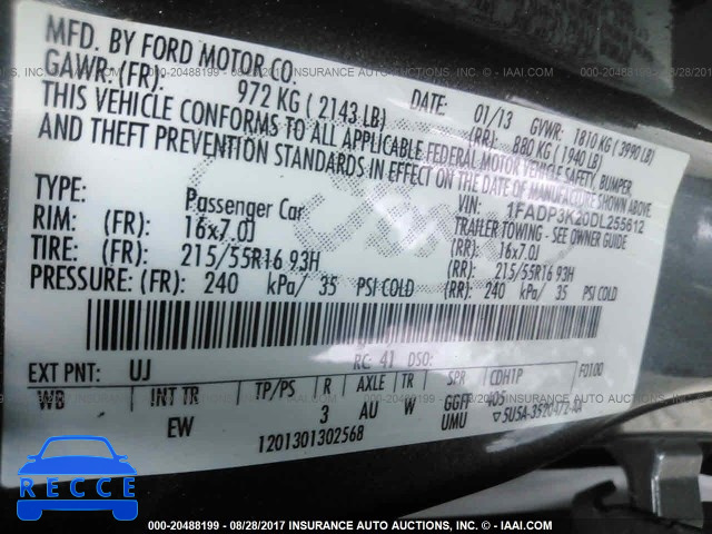 2013 Ford Focus 1FADP3K20DL255612 image 8