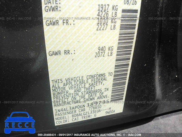 2016 Nissan Altima 1N4AL3AP0GN389735 image 8