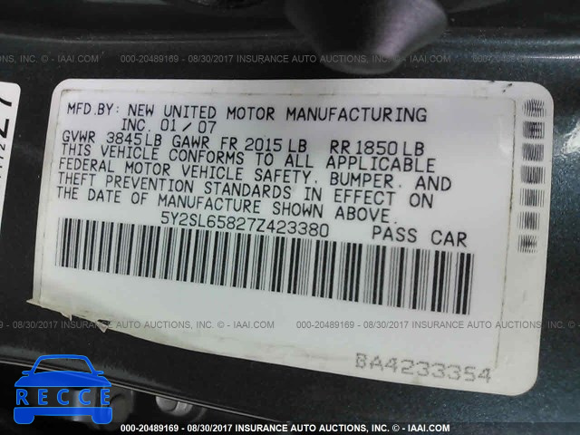 2007 Pontiac Vibe 5Y2SL65827Z423380 image 8