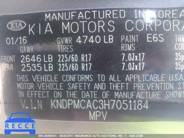 2017 KIA SPORTAGE LX KNDPMCAC3H7051184 image 8