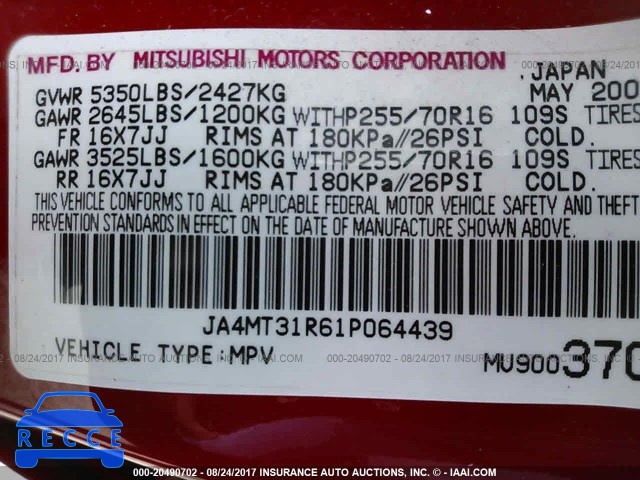 2001 Mitsubishi Montero JA4MT31R61P064439 image 8