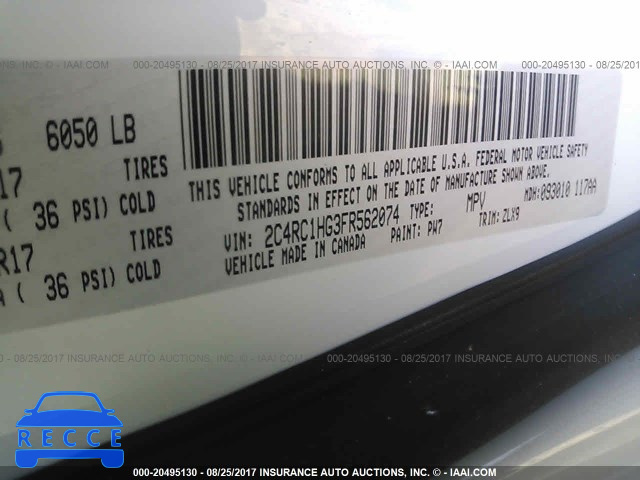 2015 Chrysler Town & Country S 2C4RC1HG3FR562074 image 8