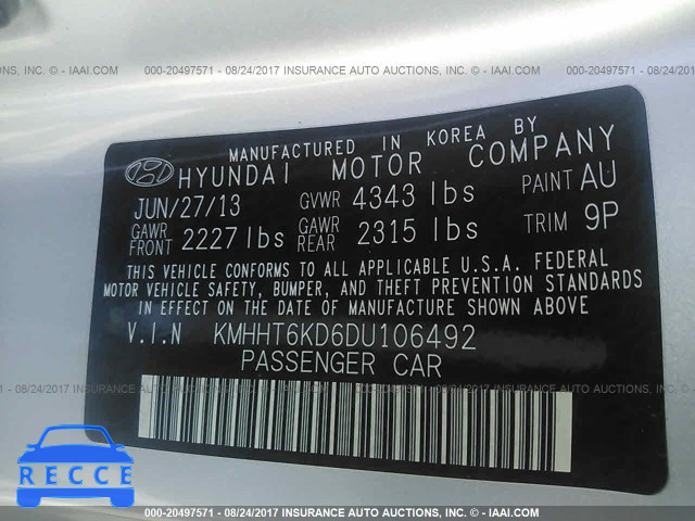 2013 Hyundai Genesis Coupe KMHHT6KD6DU106492 image 8