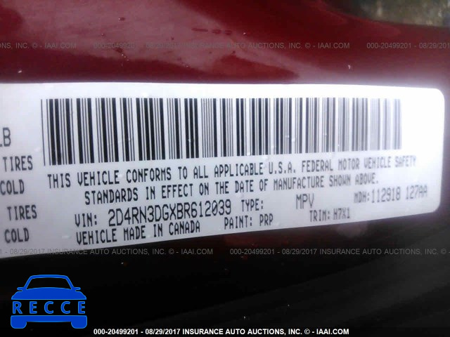 2011 Dodge Grand Caravan 2D4RN3DGXBR612039 image 8