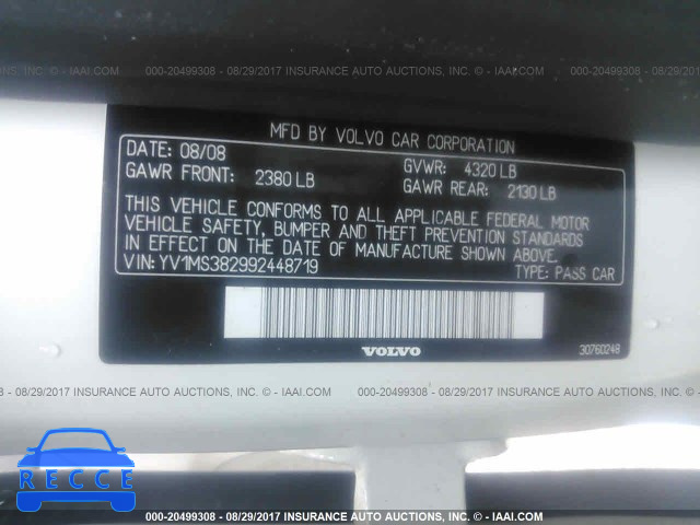 2009 Volvo S40 2.4I YV1MS382992448719 image 8