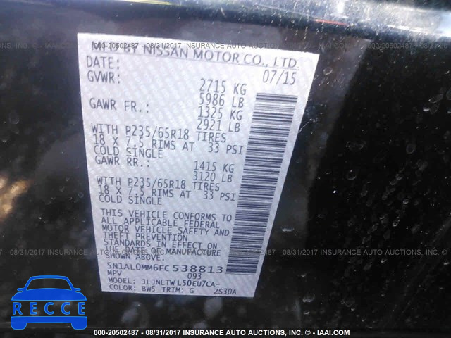 2015 Infiniti QX60 5N1AL0MM6FC538813 image 8