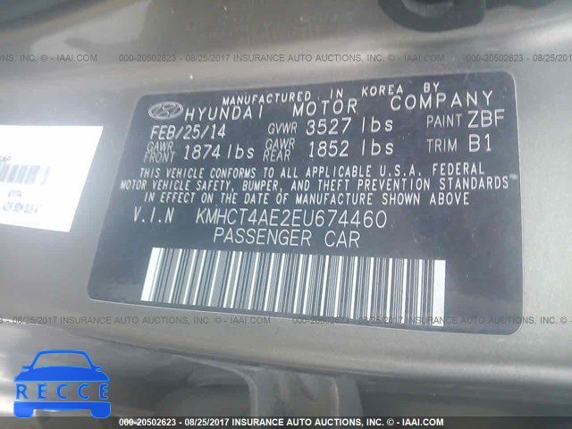 2014 Hyundai Accent KMHCT4AE2EU674460 image 8