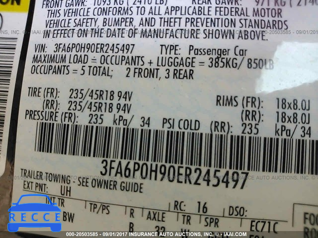 2014 Ford Fusion 3FA6P0H90ER245497 image 8