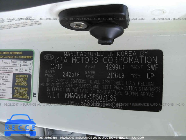 2011 KIA Optima KNAGN4A75B5071135 image 8