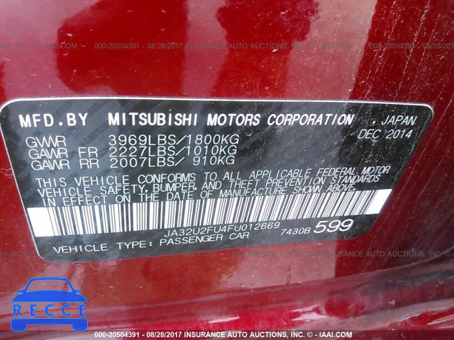 2015 Mitsubishi Lancer ES JA32U2FU4FU012669 Bild 8