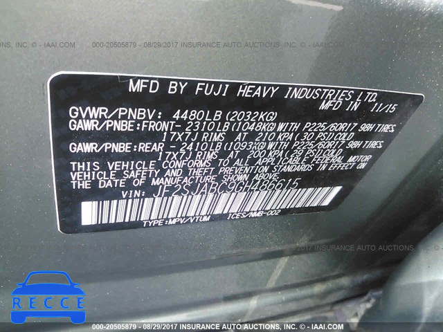 2016 Subaru Forester JF2SJABC9GH486615 Bild 8