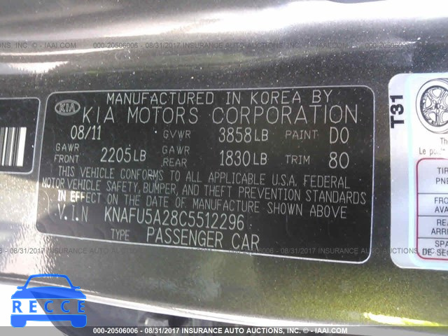 2012 KIA Forte KNAFU5A28C5512296 image 8