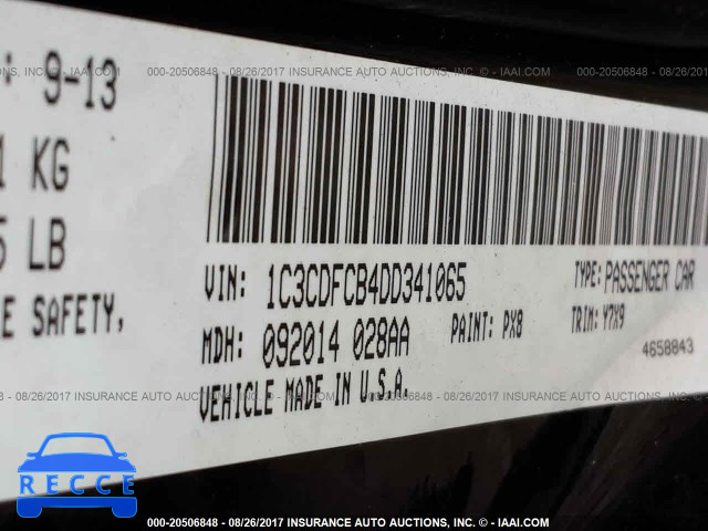 2013 Dodge Dart 1C3CDFCB4DD341065 зображення 8