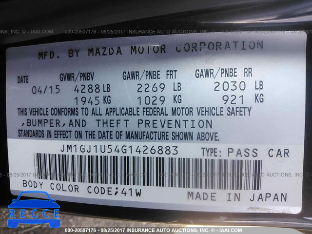 2016 Mazda 6 SPORT JM1GJ1U54G1426883 Bild 8