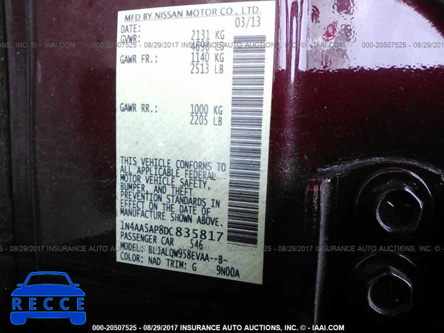2013 Nissan Maxima 1N4AA5AP8DC835817 image 8