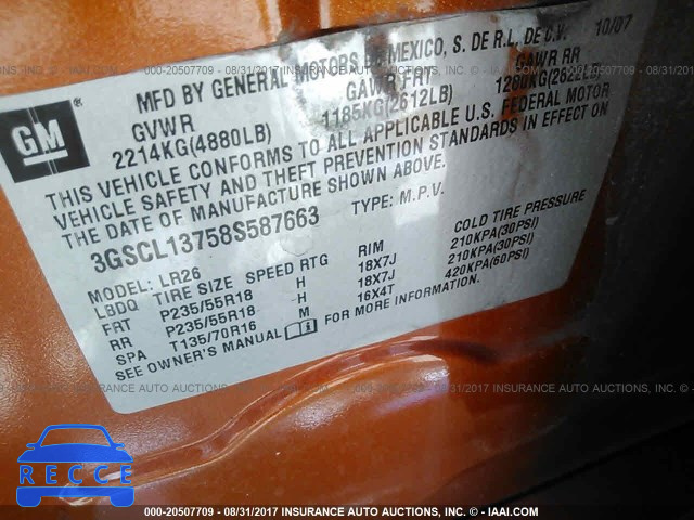 2008 Saturn VUE 3GSCL13758S587663 image 8