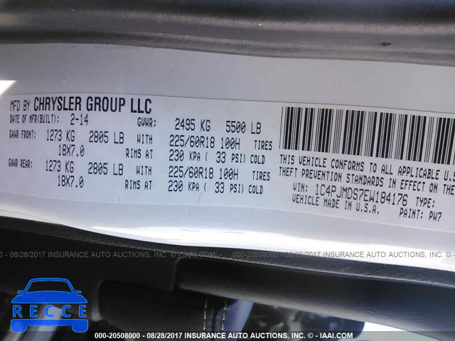 2014 Jeep Cherokee LIMITED 1C4PJMDS7EW184176 image 8