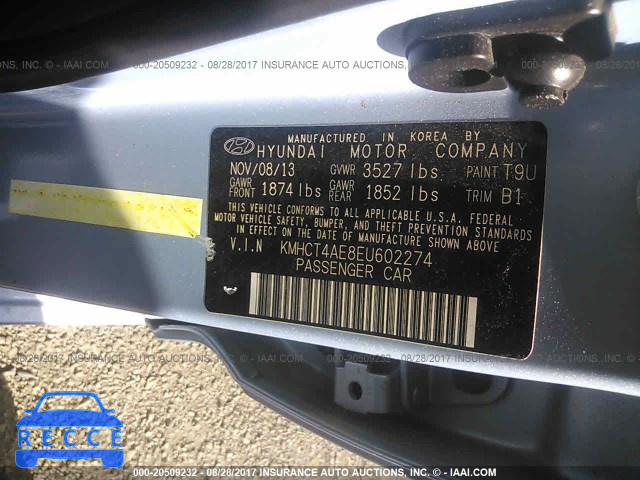 2014 Hyundai Accent KMHCT4AE8EU602274 image 8