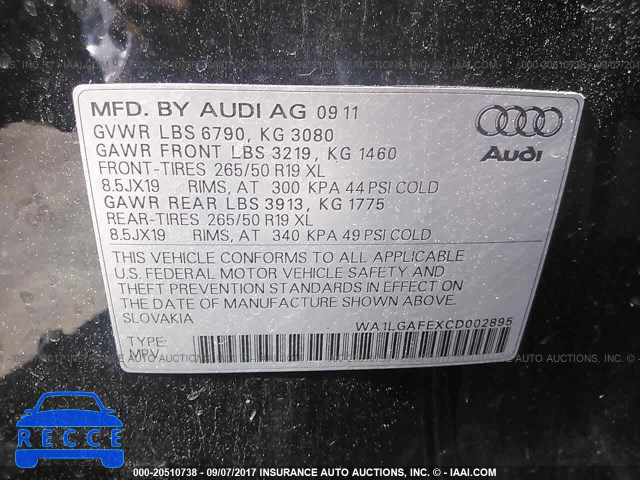 2012 Audi Q7 WA1LGAFEXCD002895 image 8