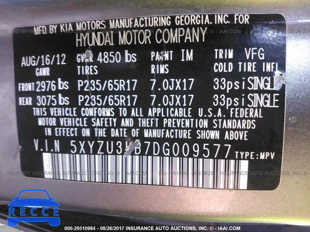 2013 Hyundai Santa Fe Sport 5XYZU3LB7DG009577 image 8
