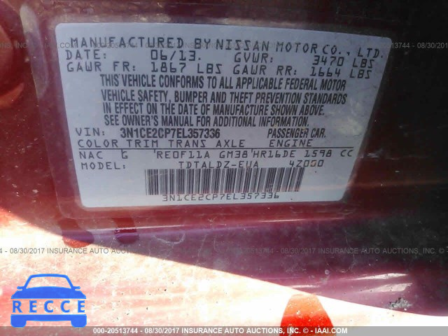 2014 Nissan Versa Note 3N1CE2CP7EL357336 image 8