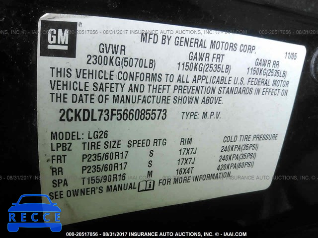 2006 Pontiac Torrent 2CKDL73F566085573 image 8