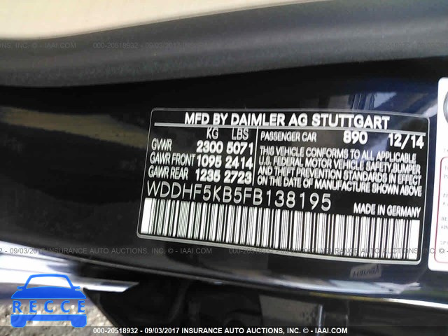 2015 Mercedes-benz E WDDHF5KB5FB138195 image 8