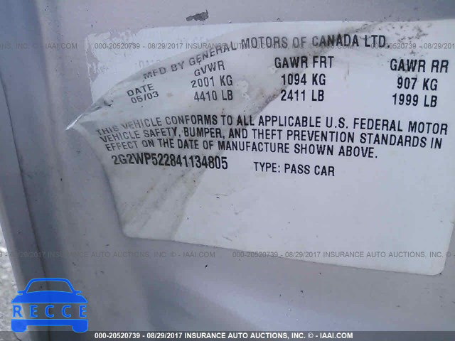 2004 Pontiac Grand Prix GT 2G2WP522841134805 зображення 8