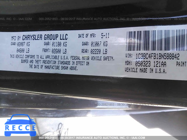 2011 Chrysler 200 1C3BC4FB1BN588842 image 8