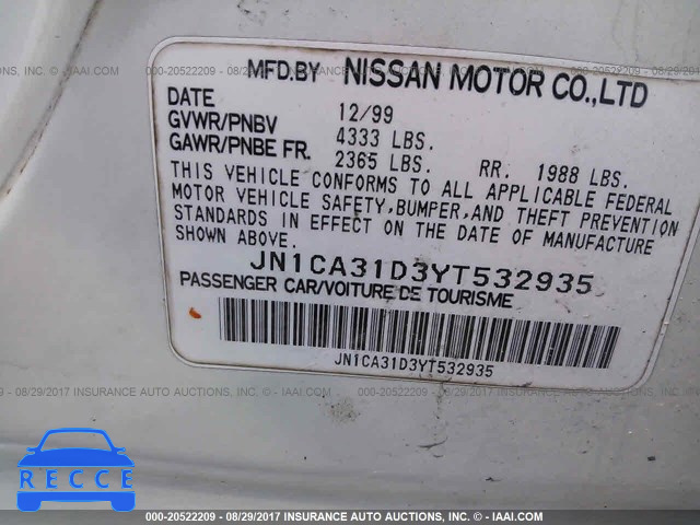 2000 Nissan Maxima JN1CA31D3YT532935 image 8