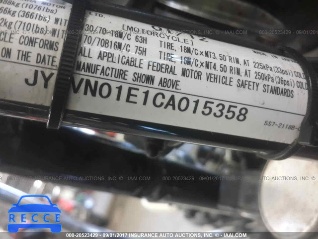 2012 Yamaha XVS950 A/CT JYAVN01E1CA015358 зображення 9