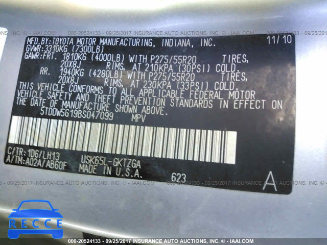2011 Toyota Sequoia PLATINUM 5TDDW5G19BS047099 image 8