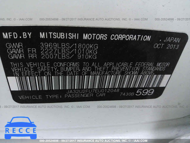 2014 Mitsubishi Lancer ES/ES SPORT JA32U2FU7EU012048 image 8