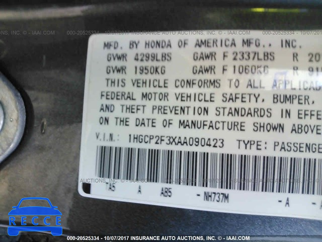 2010 Honda Accord 1HGCP2F3XAA090423 image 8