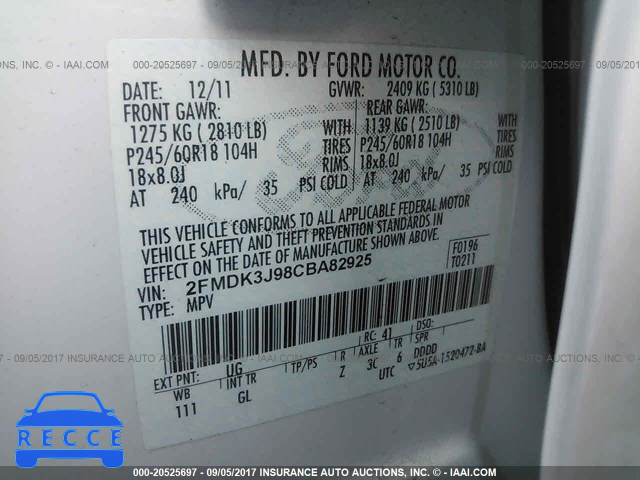 2012 Ford Edge 2FMDK3J98CBA82925 image 8