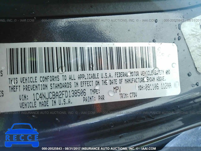 2015 Jeep Compass SPORT 1C4NJCBA2FD138506 image 8