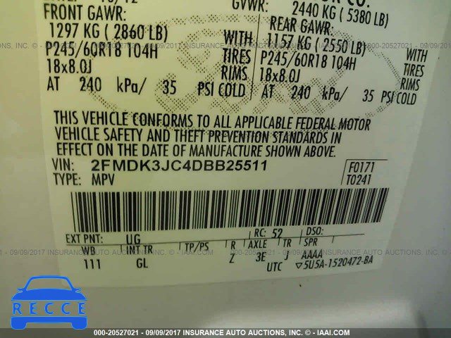 2013 Ford Edge 2FMDK3JC4DBB25511 image 8