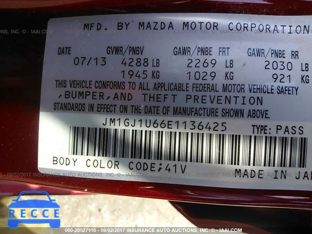 2014 Mazda 6 SPORT JM1GJ1U66E1136425 image 8